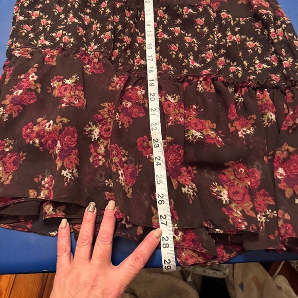 Kimchi Blue Floral Sheer Mini Tiered Baby Doll Dress Size Small - Picture 8 of 9